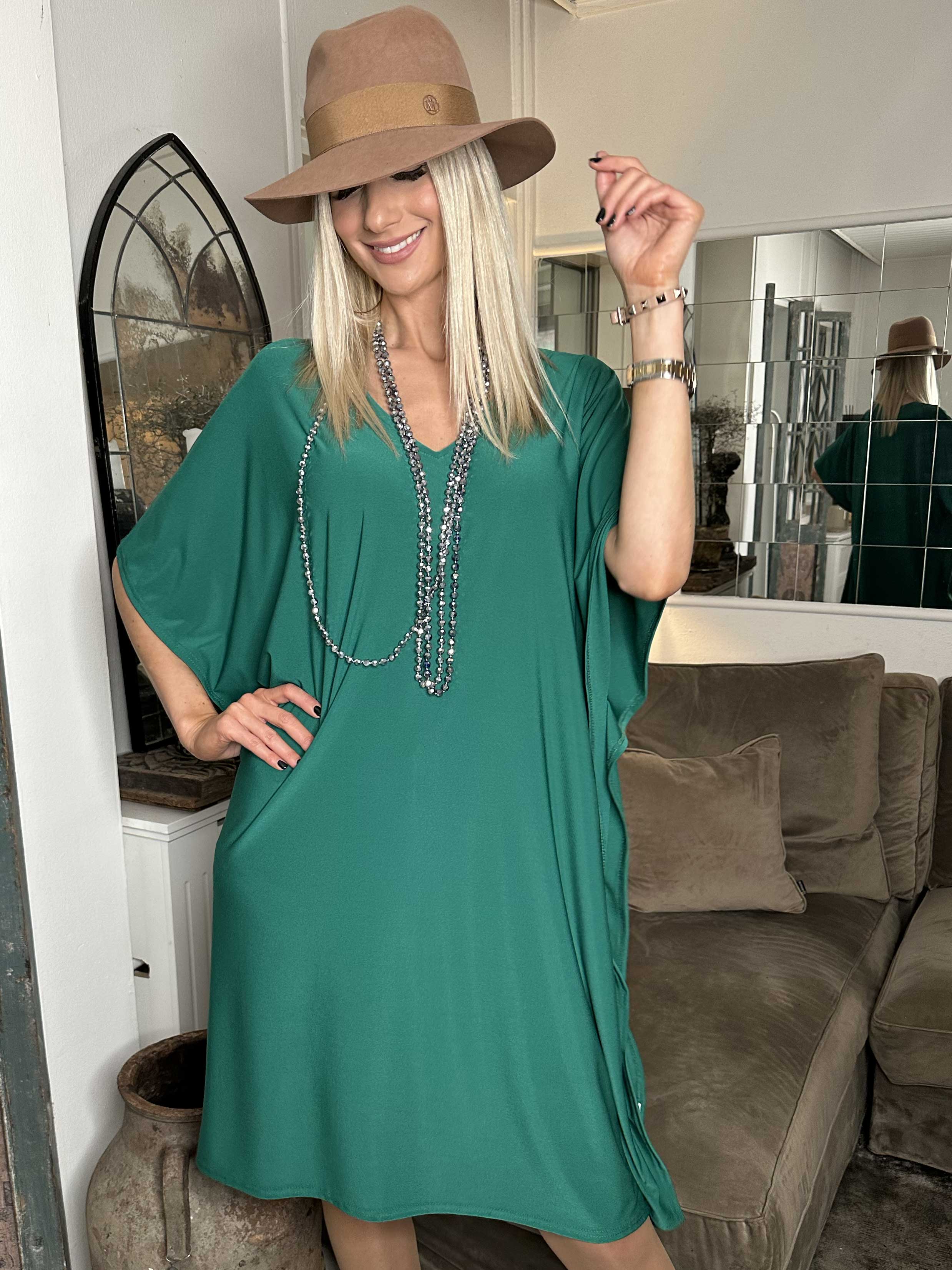 Azmina Plain - Ensfarvet elastisk tunika i løs pasform